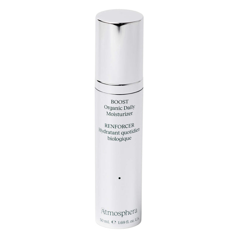 Bottle of Atmosphera Boost OrganicHydratingMoisturizerWithBulgarianRose+Sandalwood 50ml