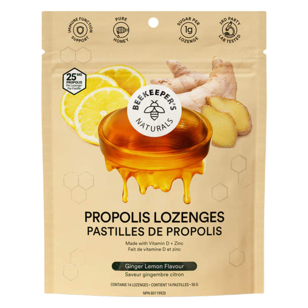 Bag of Beekeeper'sNatural PropolisLozenges GingerLemon 14Lozenges
