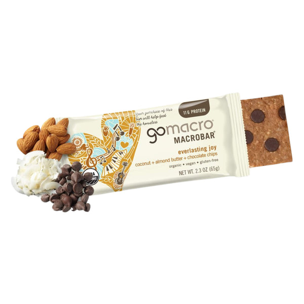 Package of GoMacro MacroBar CoconutAlmondButter&ChocolateChips 1Bar 65g