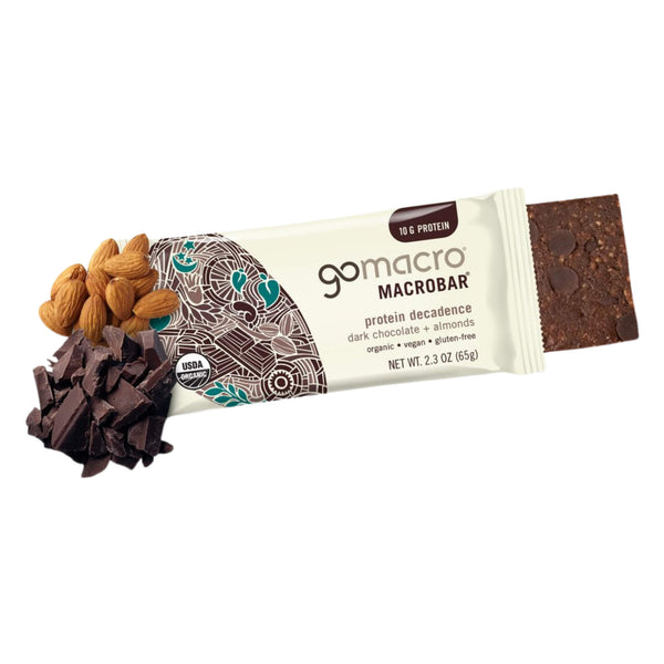 Package of GoMacro MacroBar DarkChocolate+Almonds 1Bar 65g