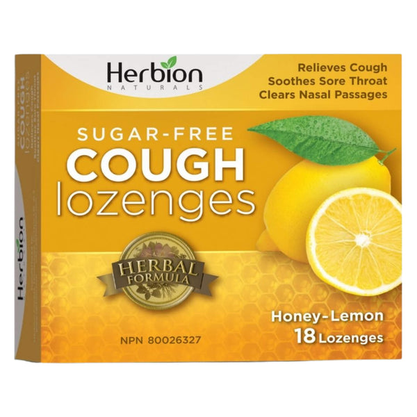 Box of Herbion CoughLozenges SugarFree Honey-Lemon 18pc