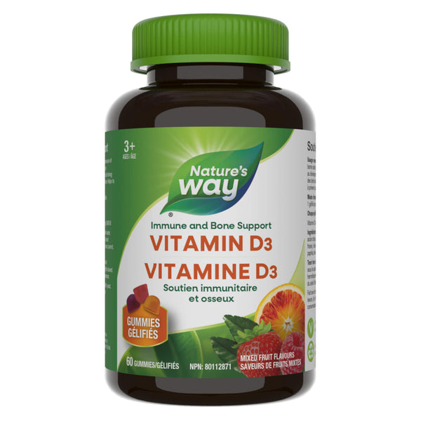 Bottle of Nature'sWay Vitamin D Gummies MixedFruitFlavours 60Gummies
