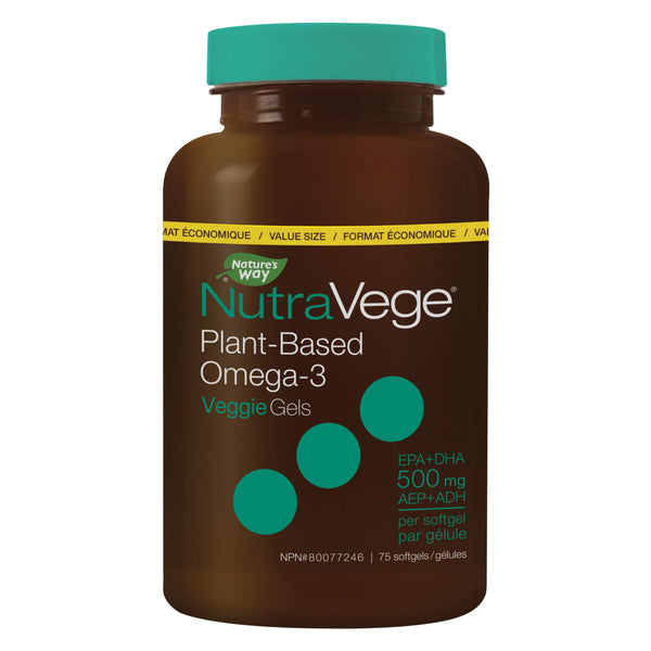 Bottle of NutraVege Omega-3Plant (MintFlavour) 75Softgels
