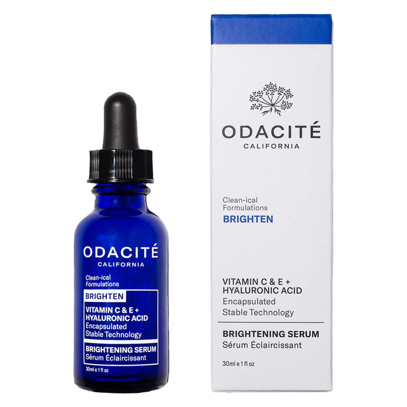 Box and Bottle of Odacite Vitamin C&E + HyaluronicAcid BrighteningSerum 30ml
