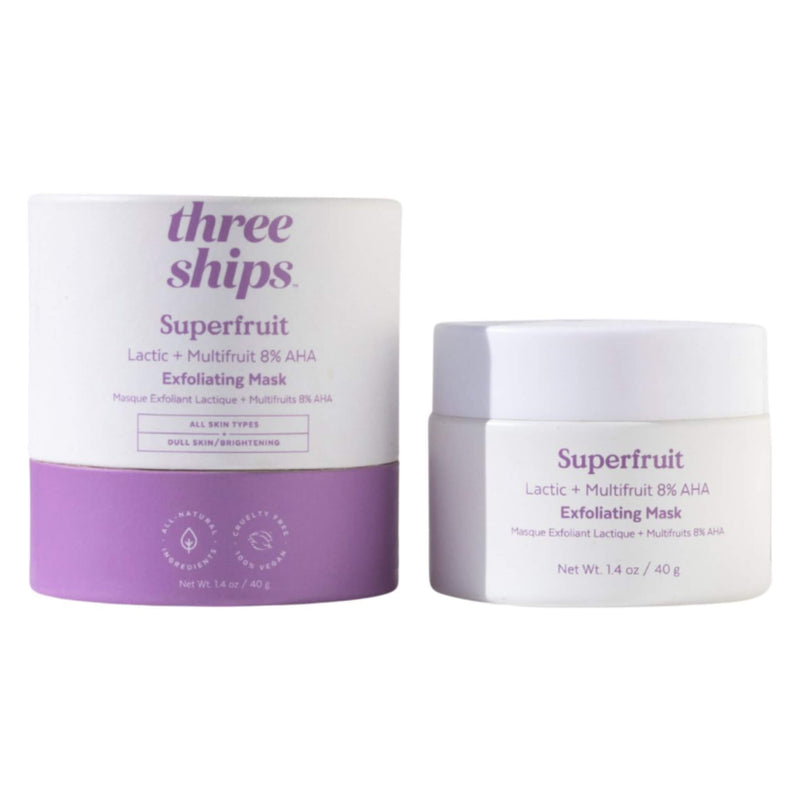 Box & Tub of ThreeShips SuperfruitLactic+Multifruit8%AHA ExfoliatingMask 1.4oz/40g