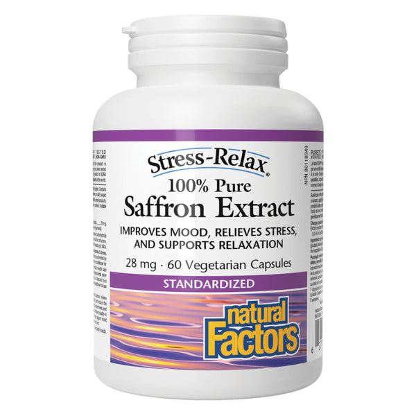 NaturalFactors Stress-Relax® 100%PureSaffronExtract 28mg 60VegetarianCapsules