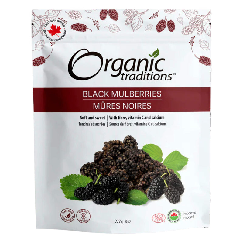 Bag of Organic Traditions Black Mulberries 227g
