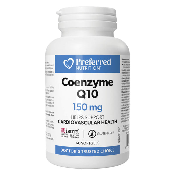 Bottle of PreferredNutrition CoenzymeQ10 150mg 60Softgels