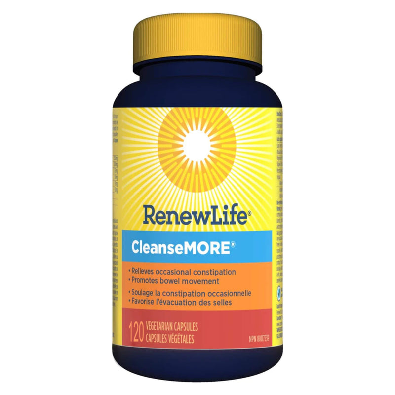 Bottle of RenewLife CleanseMore 120VegetarianCapsules
