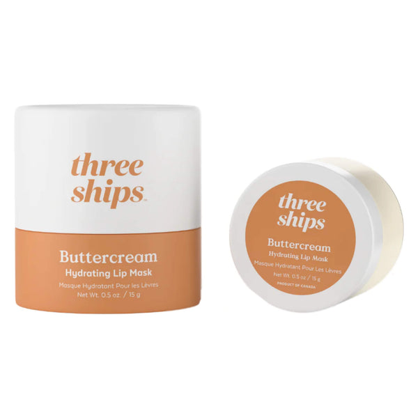 Package & Jar of Three Ships Buttercream Hydrating Lip Mask 15g
